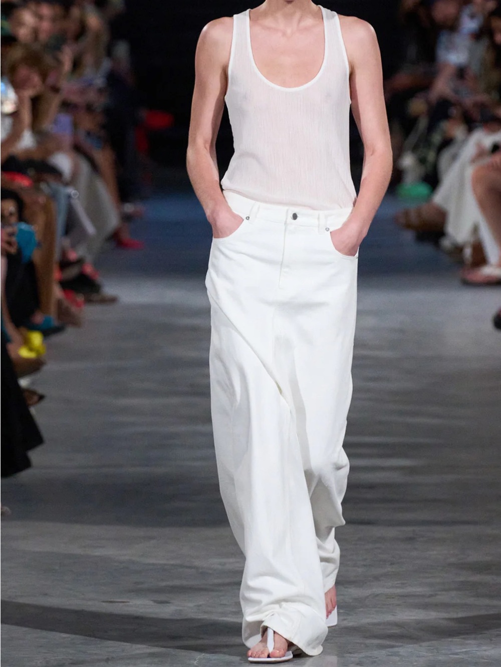 Tibi Crepe Gauze Racerback Tank